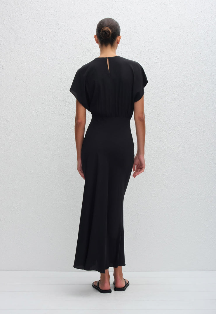 Bias Midi Tee Dress - Black - Matteau