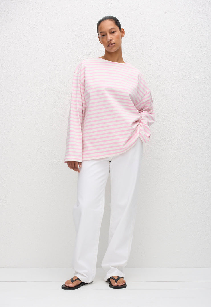 Breton Stripe Tee - Rose/White - Matteau