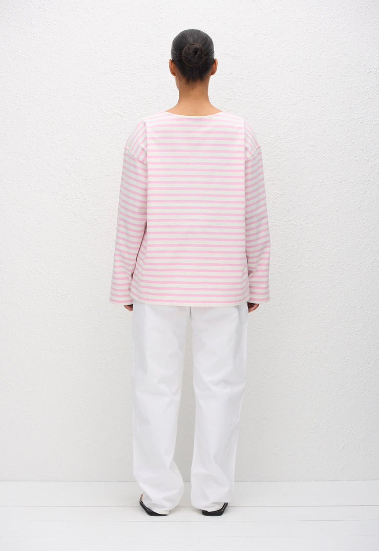 Breton Stripe Tee - Rose/White - Matteau