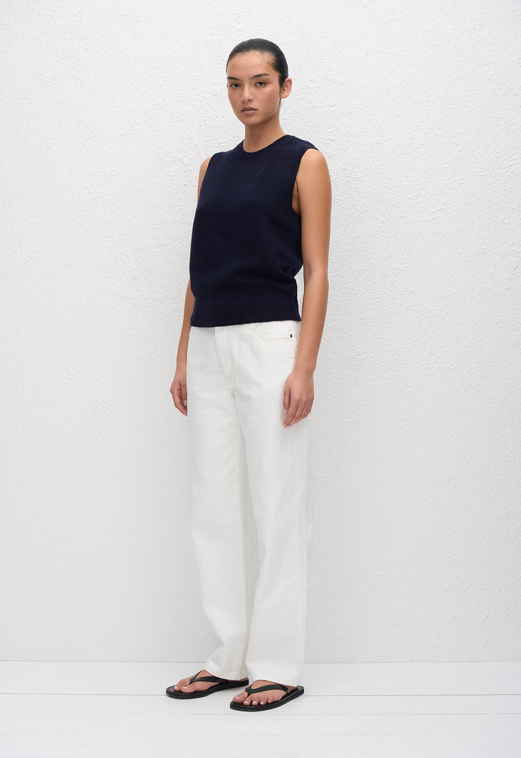 Cashmere Crew Vest - Navy - Matteau