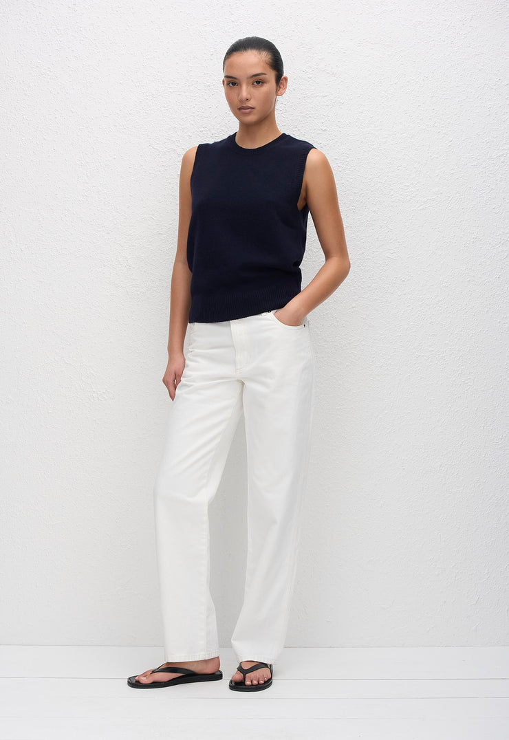 Cashmere Crew Vest - Navy - Matteau