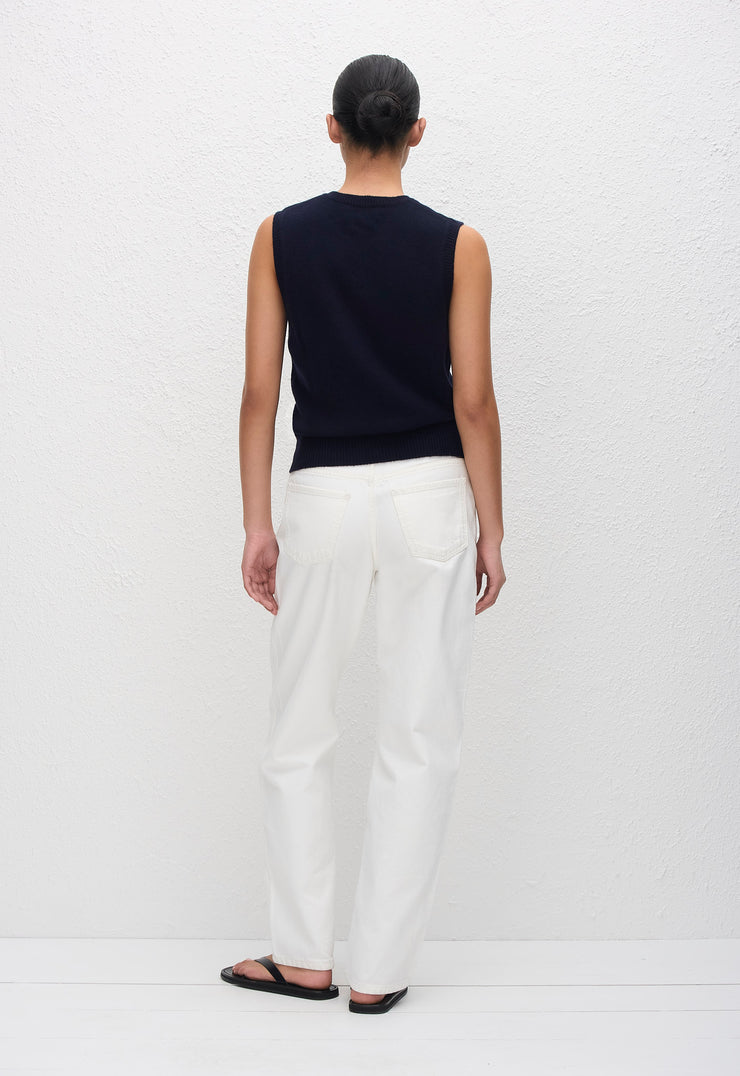 Cashmere Crew Vest - Navy - Matteau
