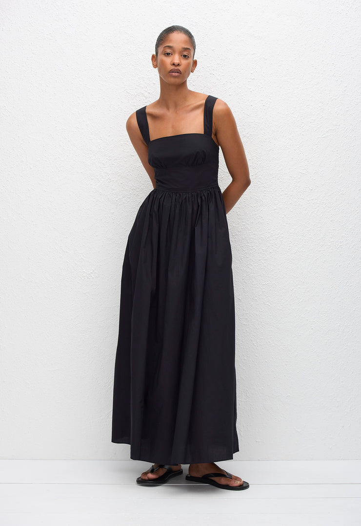 Crossback Midi Dress - Black - Matteau