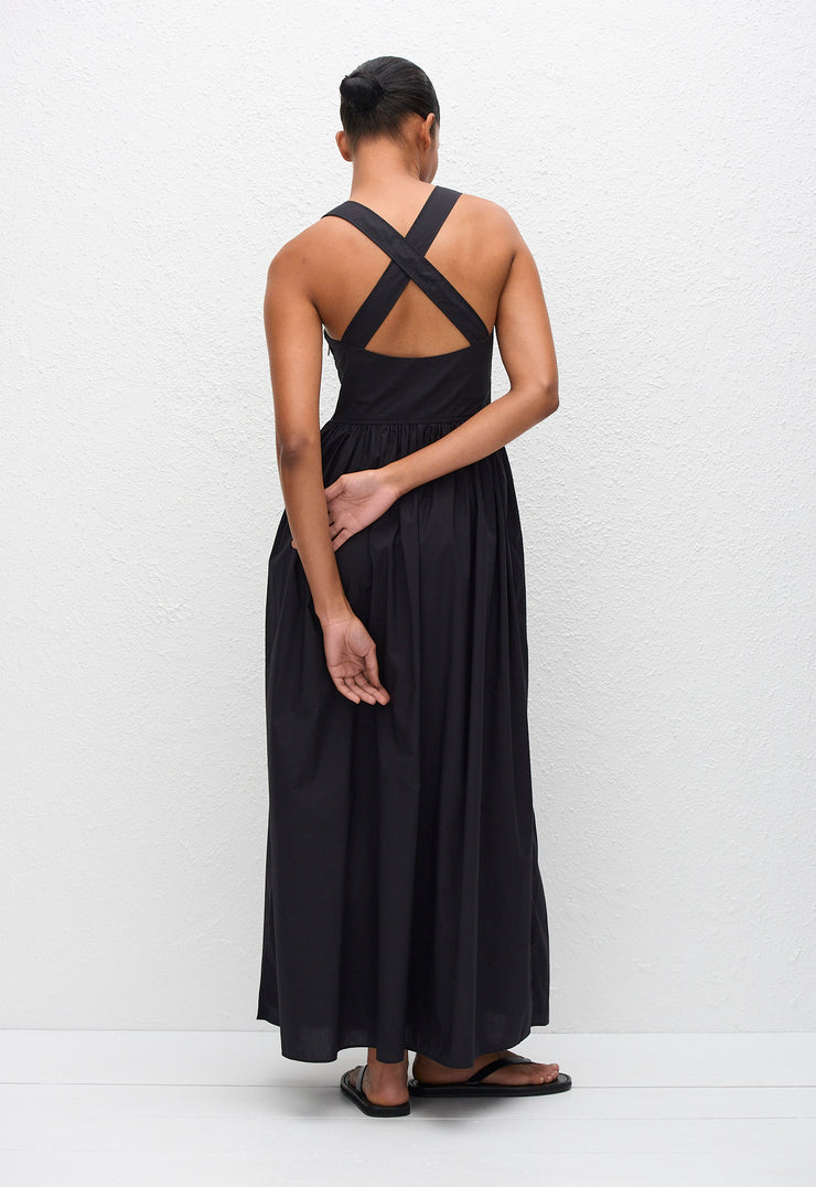 Crossback Midi Dress - Black - Matteau