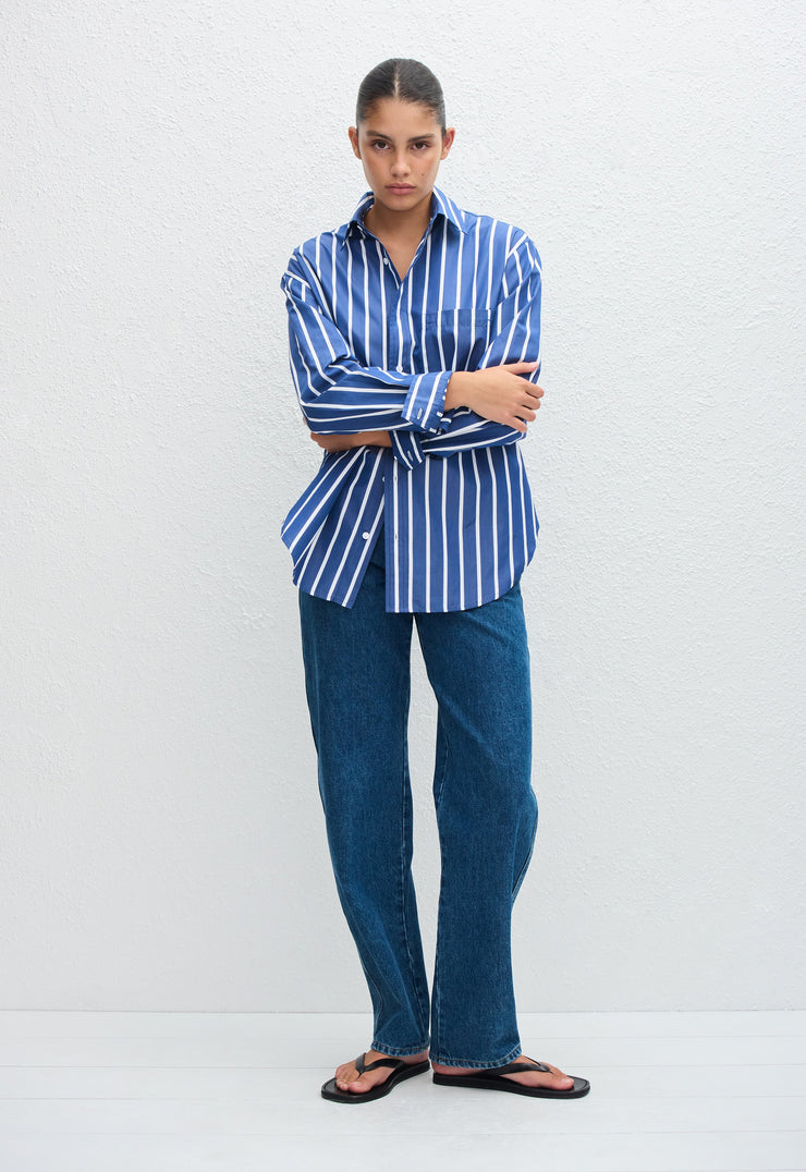 Classic Stripe Shirt - Marine Stripe - Matteau
