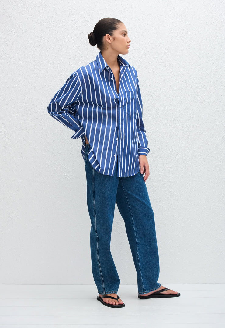 Classic Stripe Shirt - Marine Stripe - Matteau