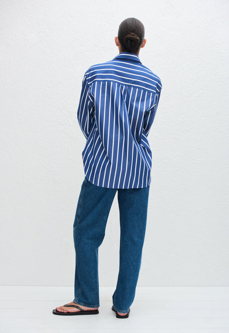 Classic Stripe Shirt - Marine Stripe - Matteau