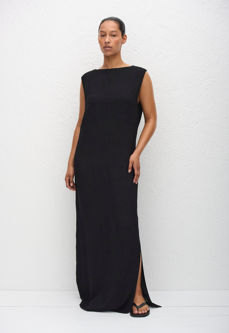 Cowl Back Dress - Black - Matteau