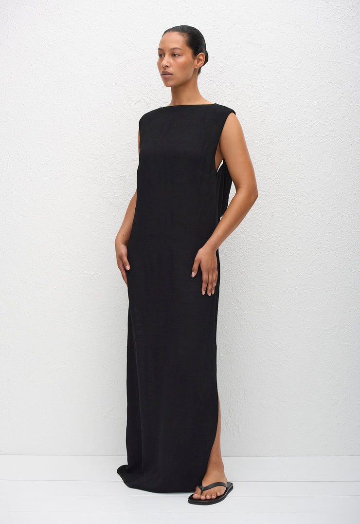 Cowl Back Dress - Black - Matteau
