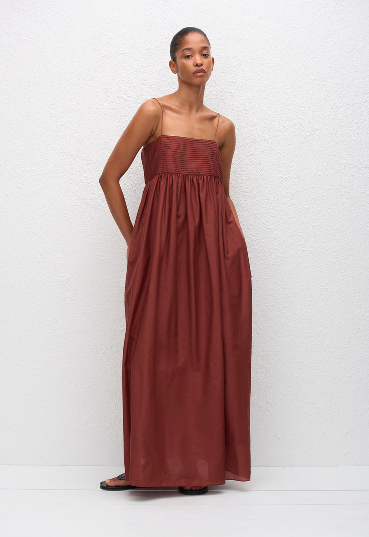 Empire Pintuck Bodice Dress - Maroc - Matteau