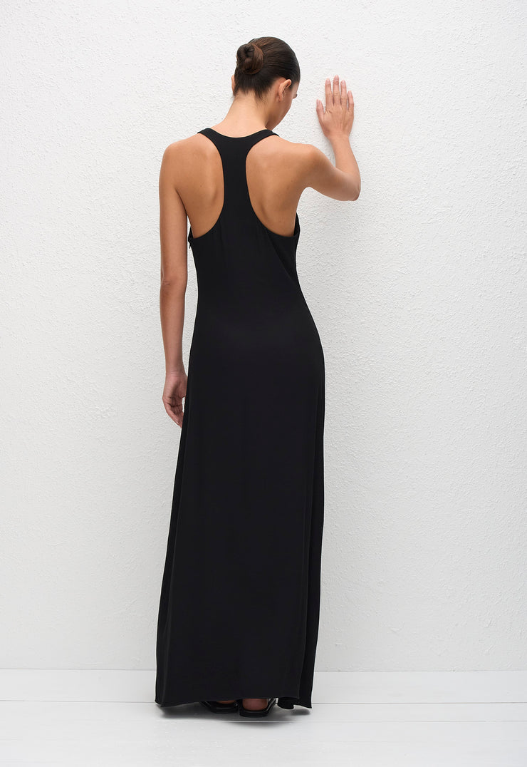Fluid Racer Back Dress - Black - Matteau