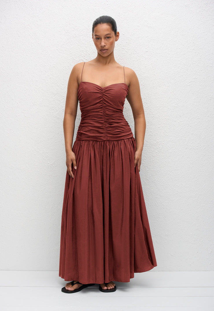 Gathered Drop Waist Dress - Maroc - Matteau