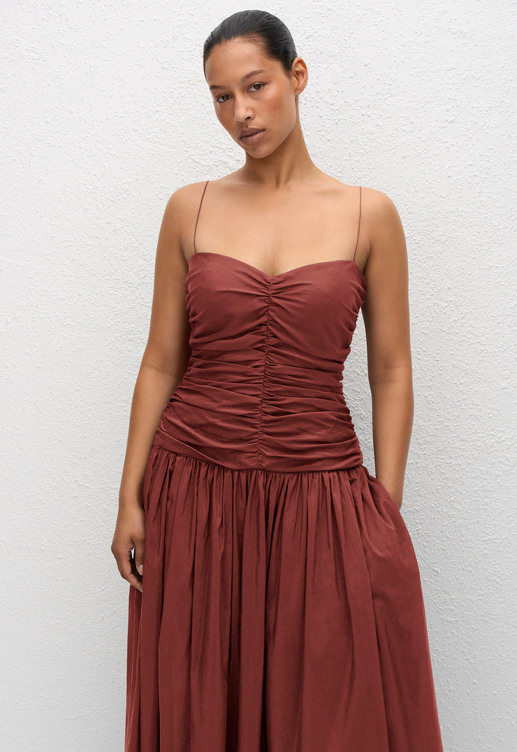 Gathered Drop Waist Dress - Maroc - Matteau