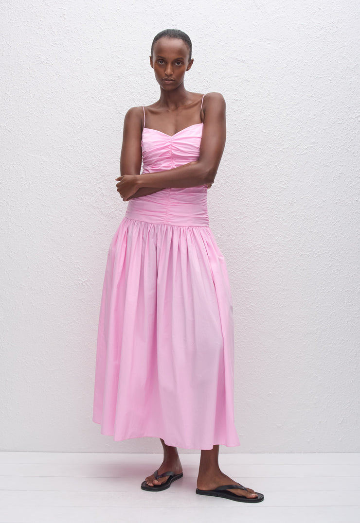 Gathered Drop Waist Dress - Rosewater - Matteau