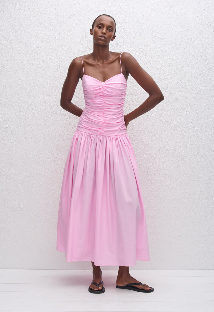 Gathered Drop Waist Dress - Rosewater - Matteau