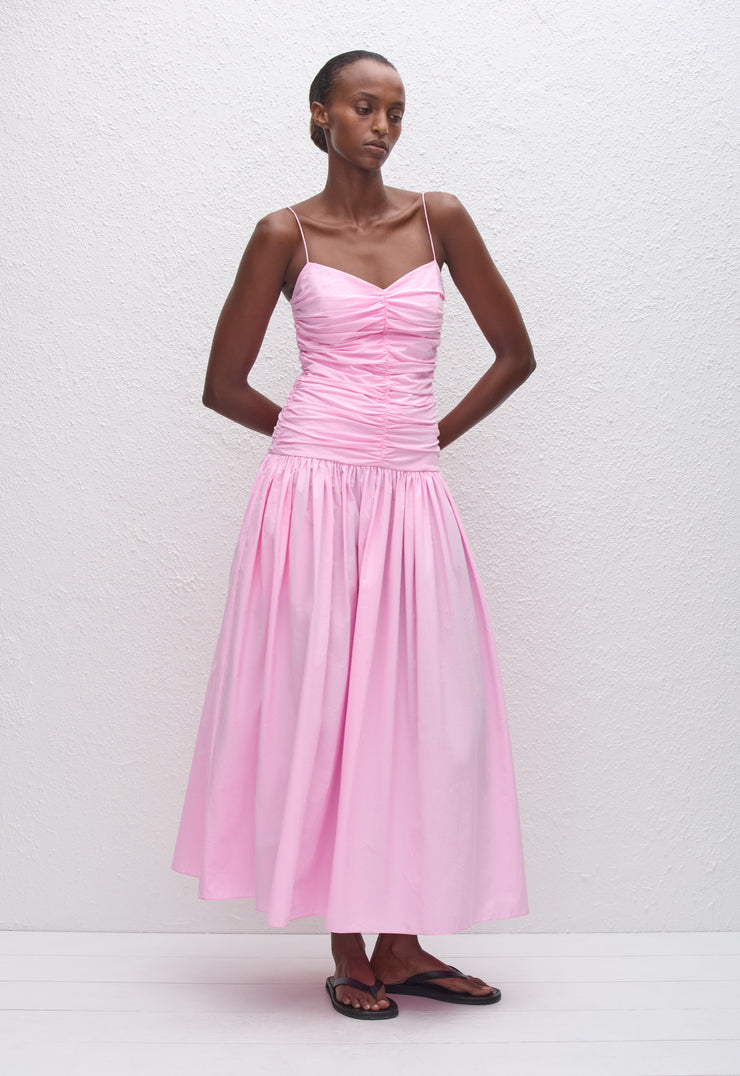 Gathered Drop Waist Dress - Rosewater - Matteau