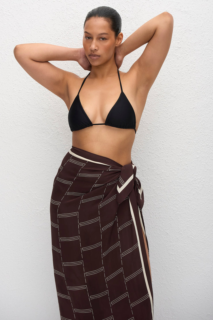 Silk Sarong - Bamboo (Aubergine) - Matteau