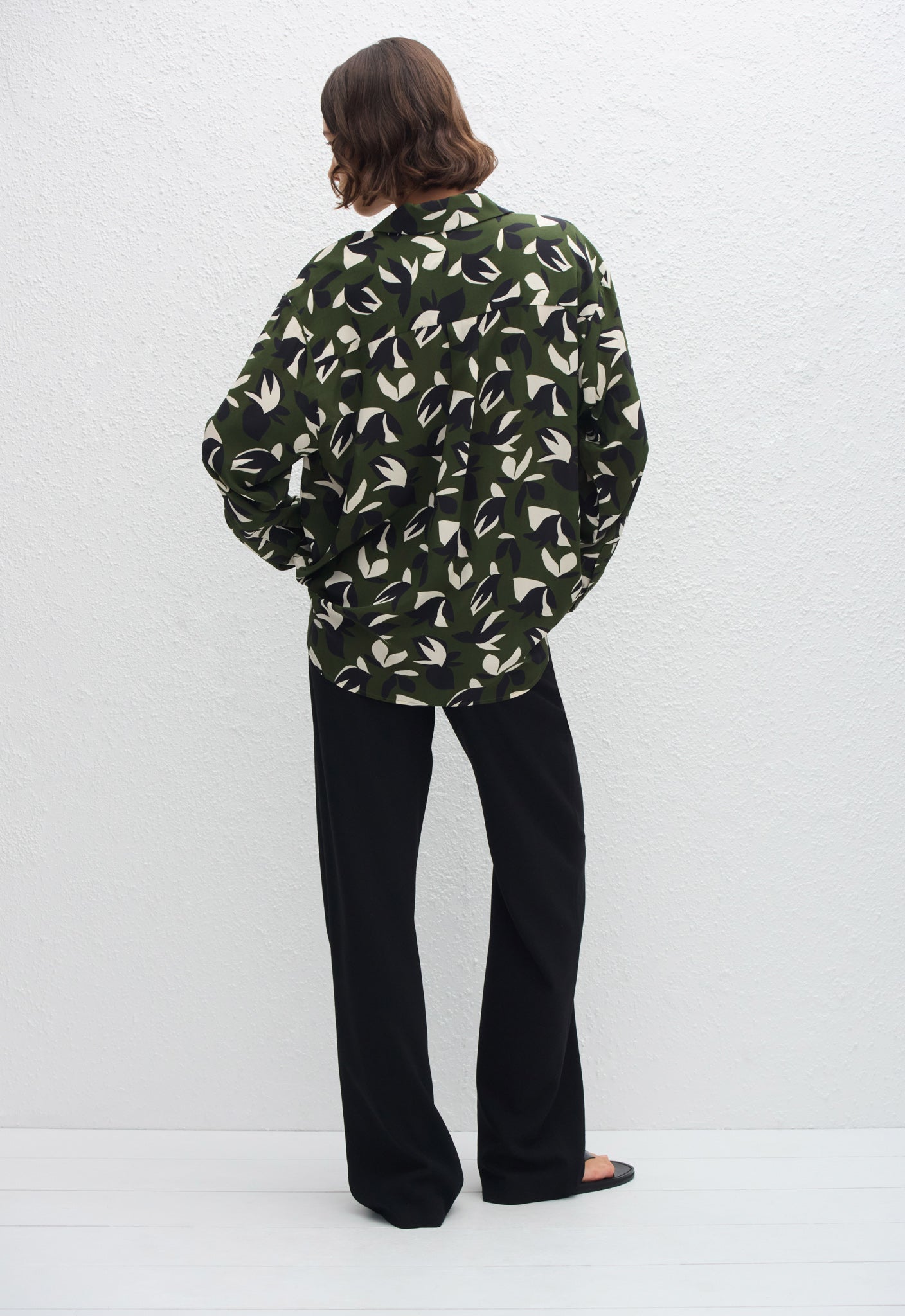 Long Sleeve Silk Shirt - Agave - Matteau