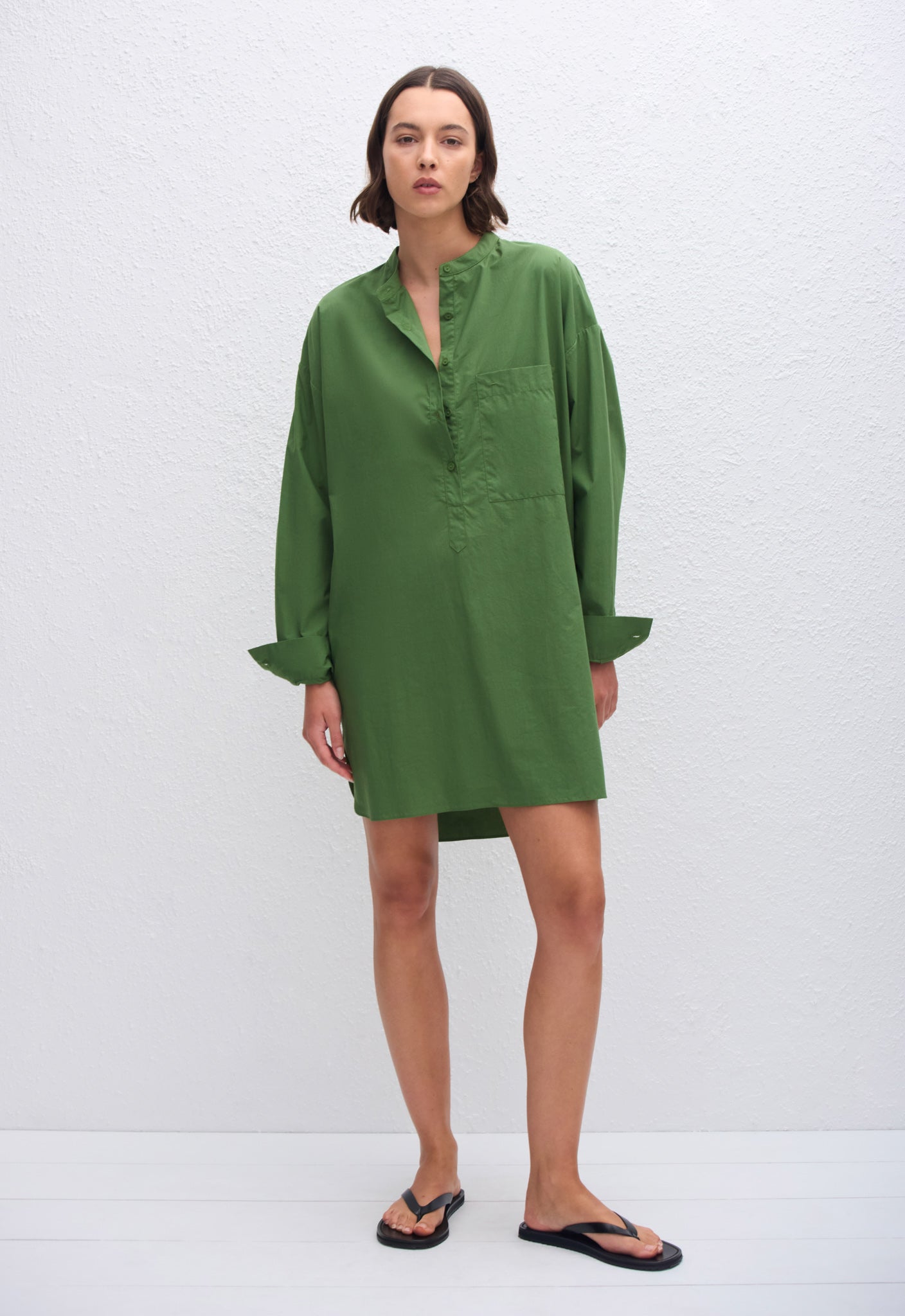 Popover Mini Shirt Dress - Cactus - Matteau