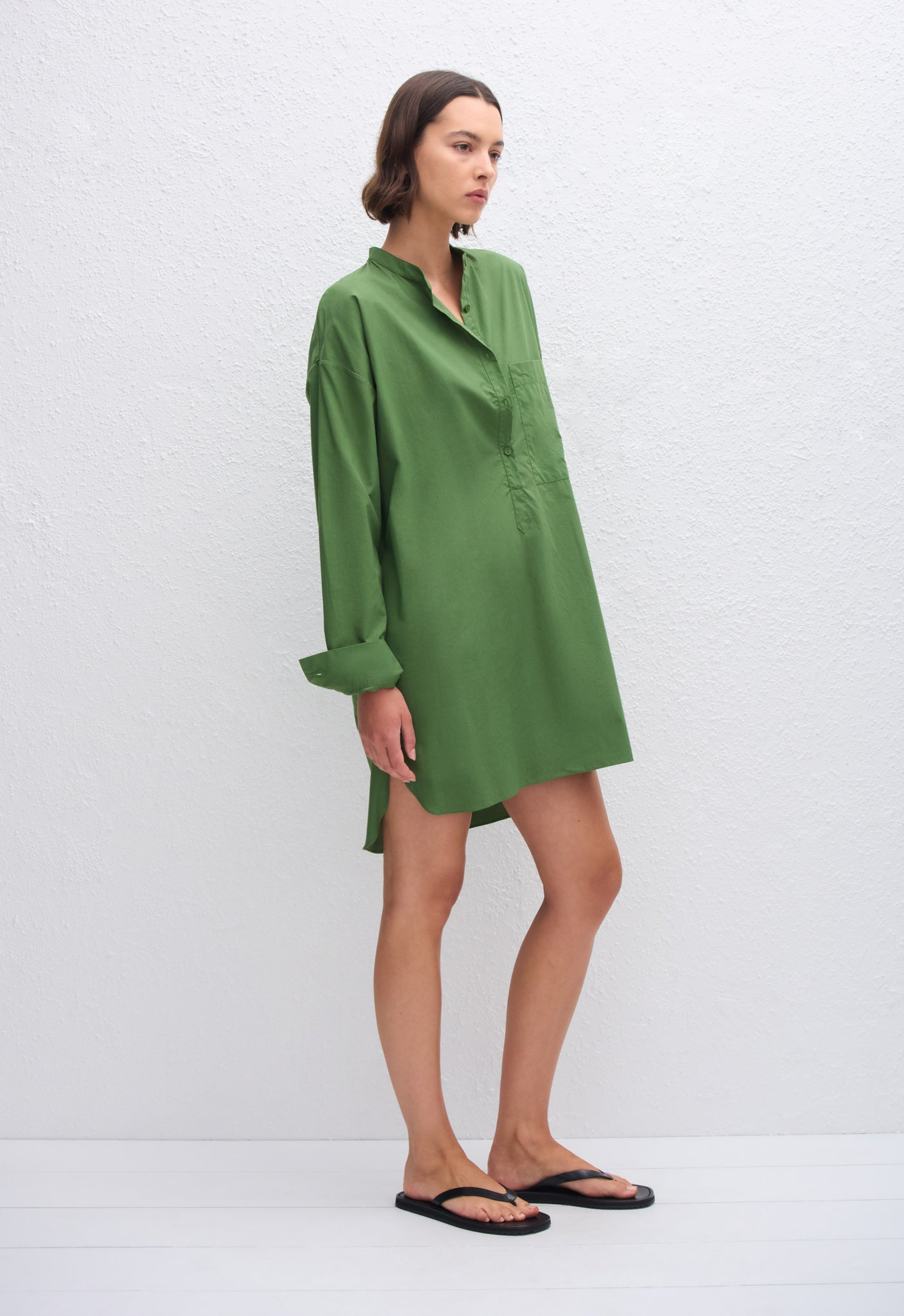 Popover Mini Shirt Dress - Cactus - Matteau