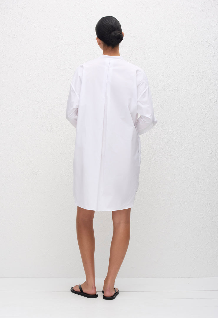 Popover Mini Shirt Dress - White - Matteau