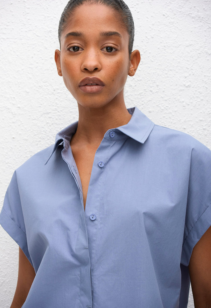 Relaxed Sleeveless Shirt - Steel - Matteau