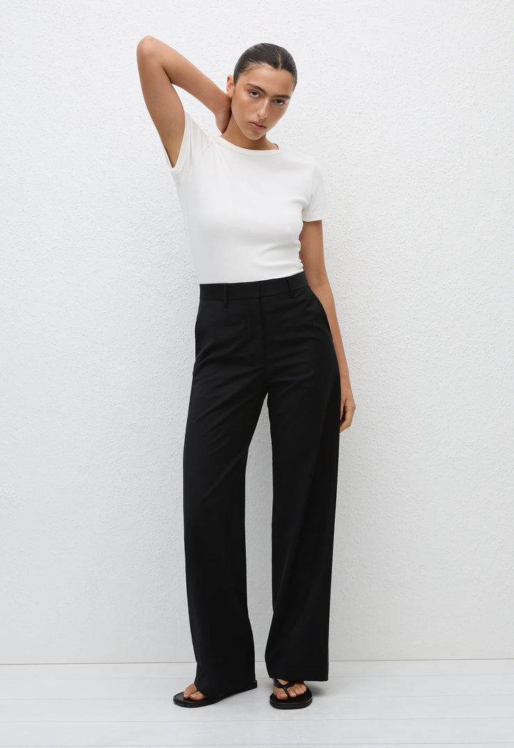 Relaxed Tailored Trouser - Black - Matteau