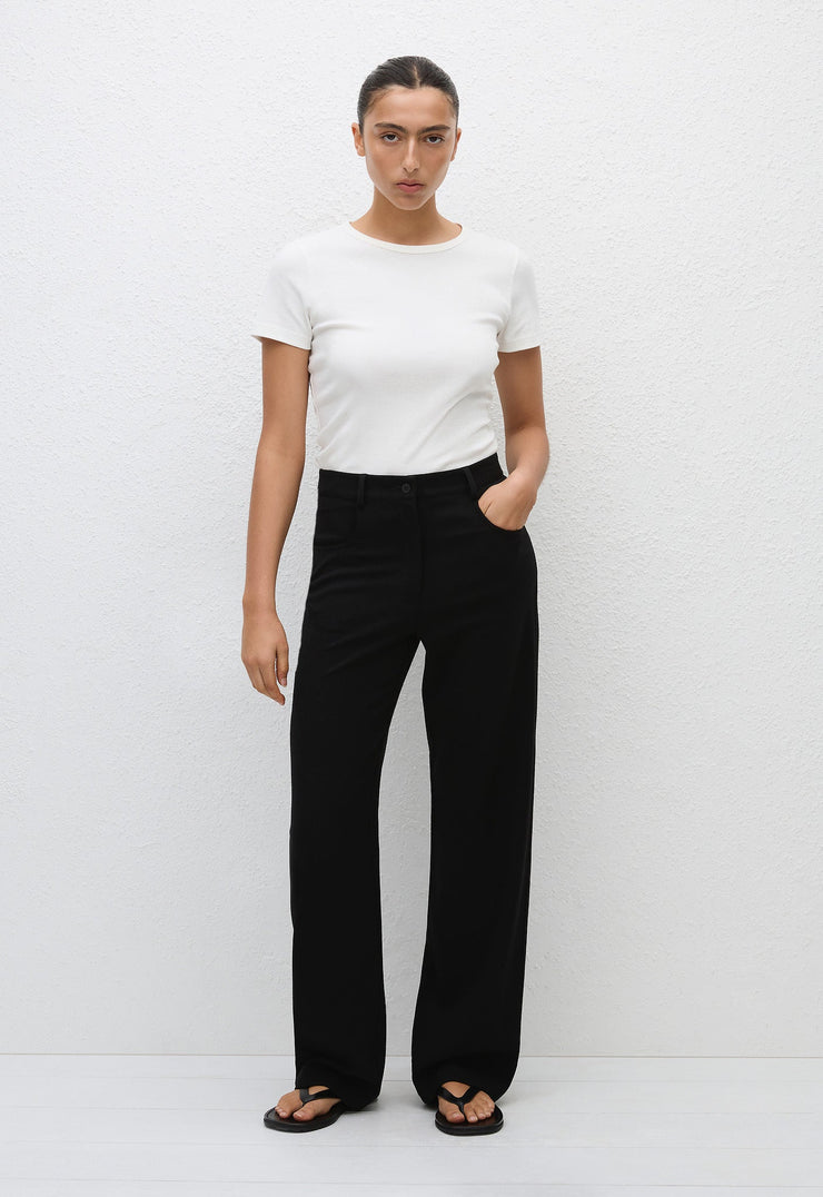 Relaxed Crepe Pant - Black - Matteau