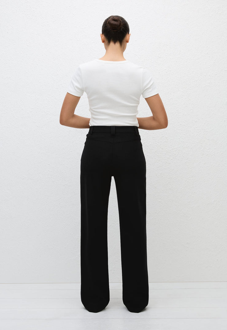 Relaxed Crepe Pant - Black - Matteau
