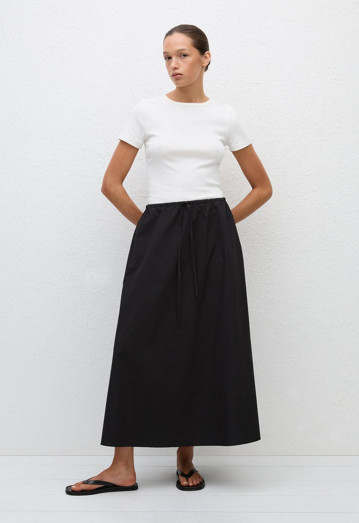 Drawcord Skirt - Black - Matteau