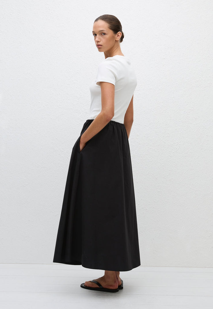 Drawcord Skirt - Black - Matteau