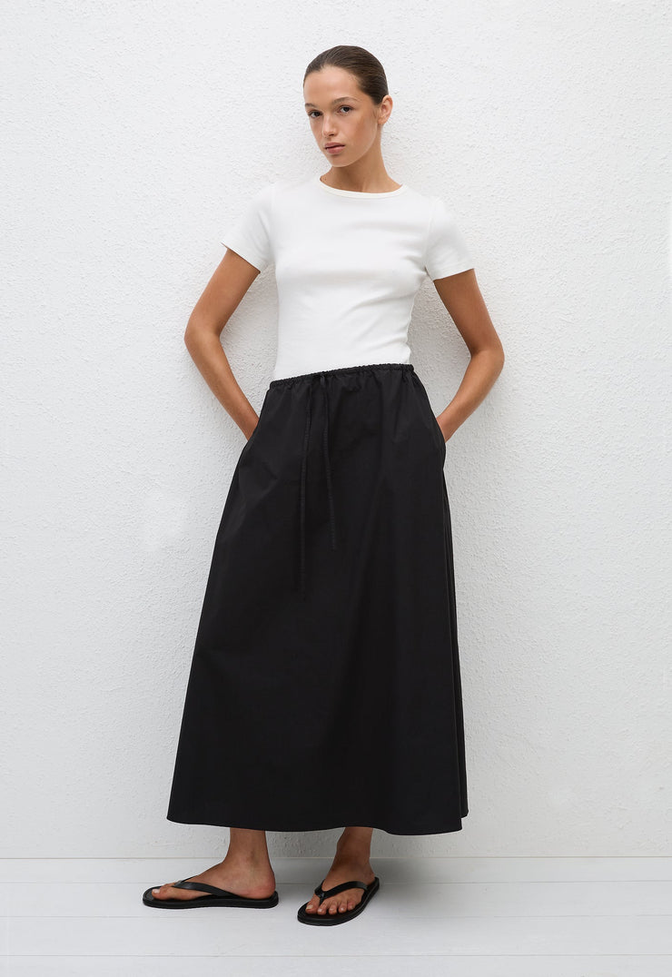 Drawcord Skirt - Black - Matteau