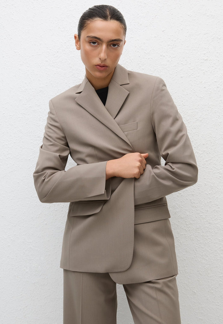 Relaxed Tailored Blazer - Taupe - Matteau