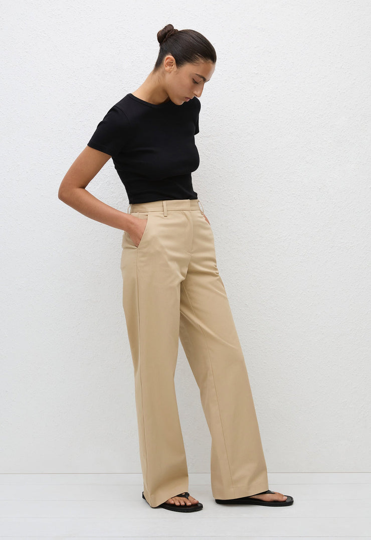 Straight Twill Trouser - Sand - Matteau
