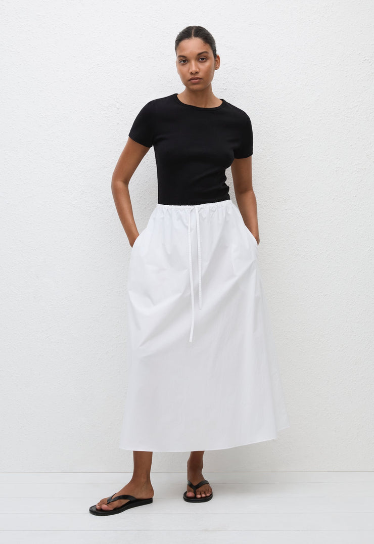 Drawcord Skirt - White - Matteau