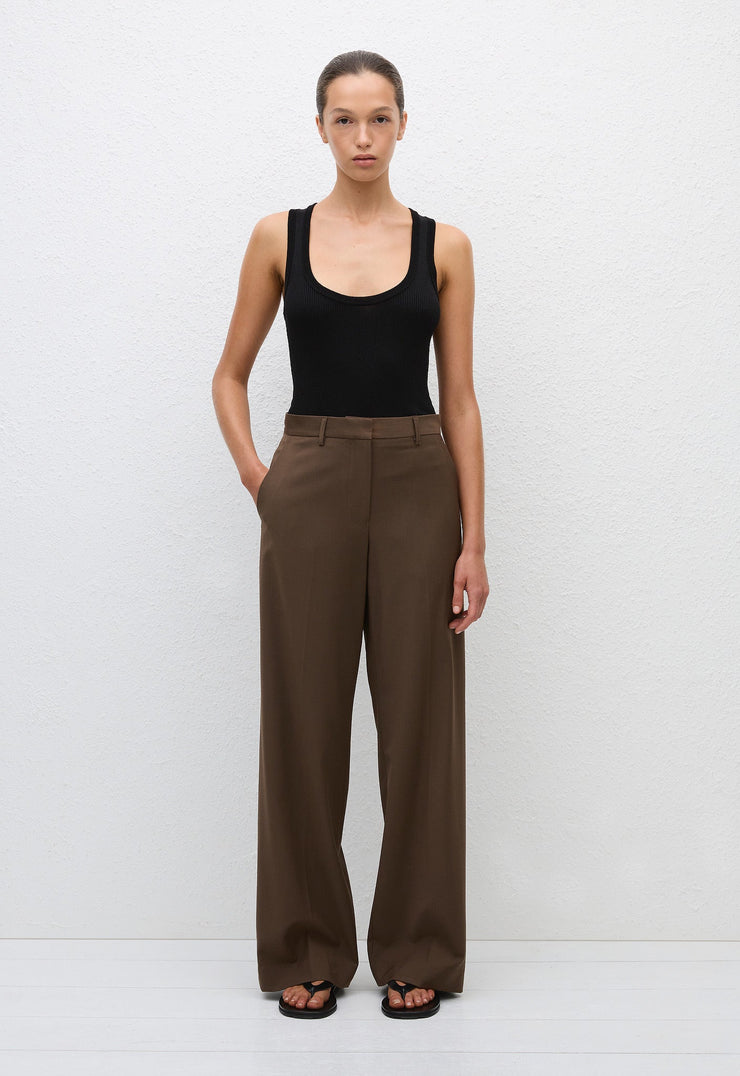 Relaxed Tailored Trouser - Coffee - Matteau