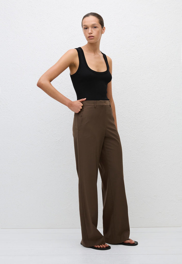 Relaxed Tailored Trouser - Coffee - Matteau
