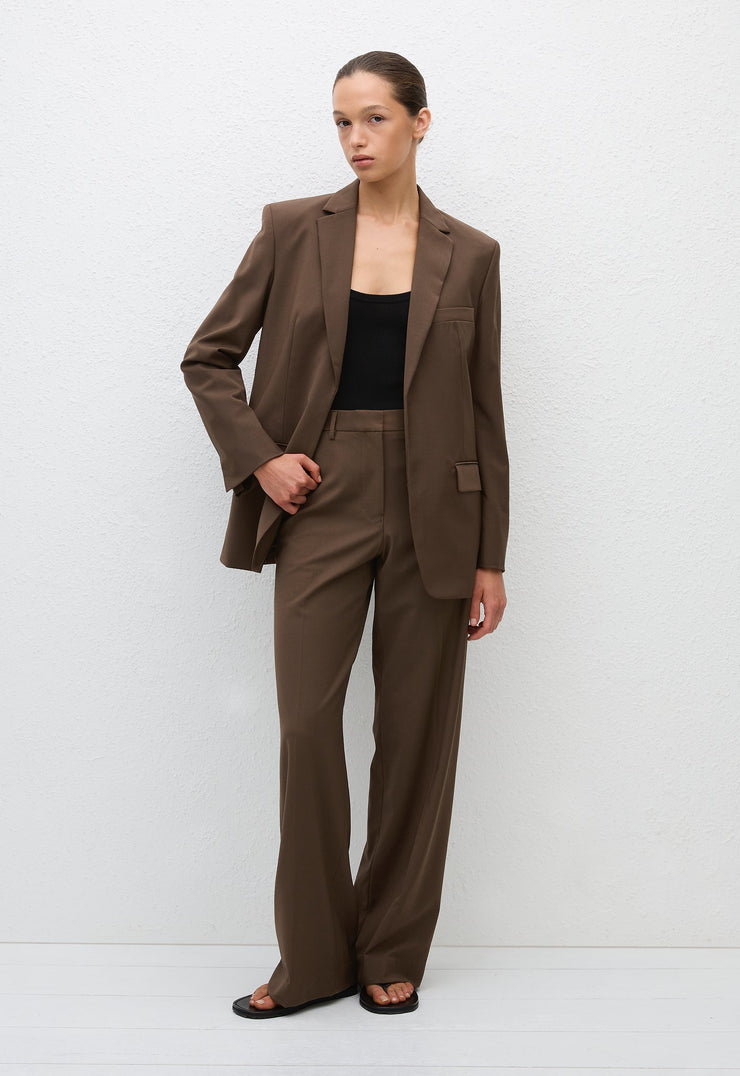 Relaxed Tailored Blazer - Coffee - Matteau