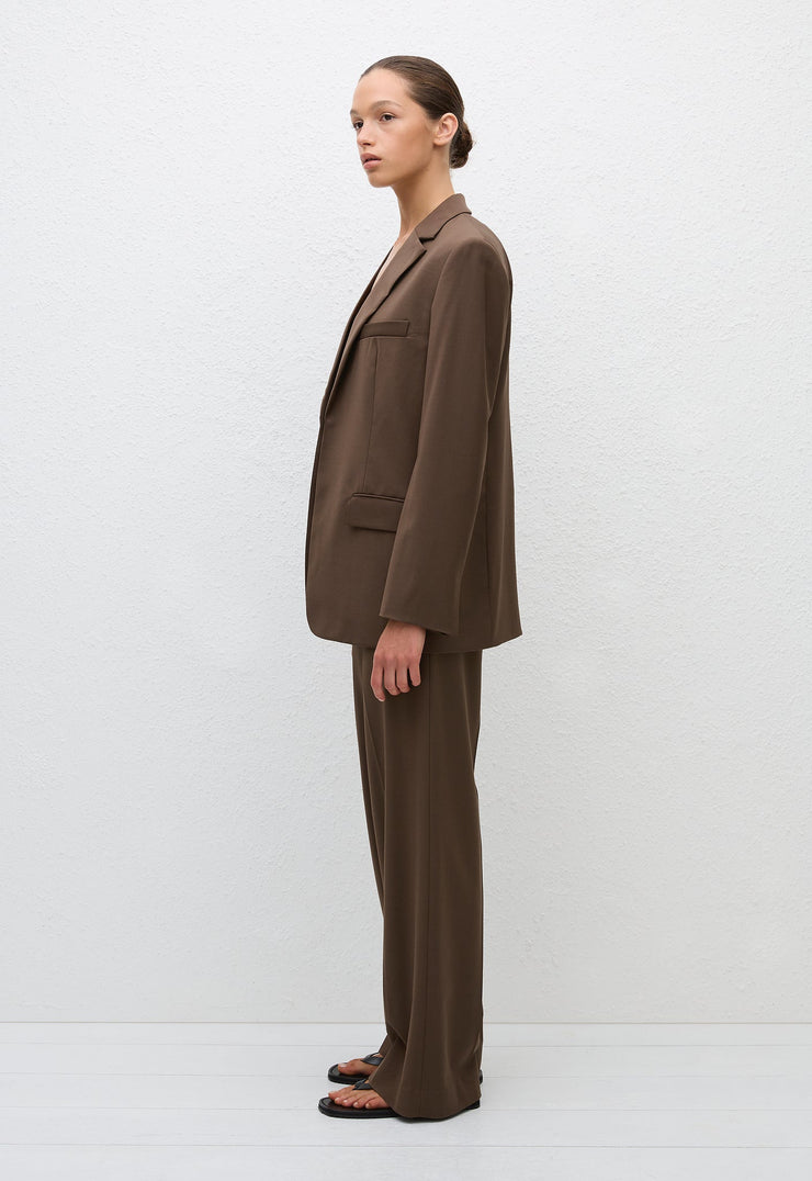 Relaxed Tailored Blazer - Coffee - Matteau
