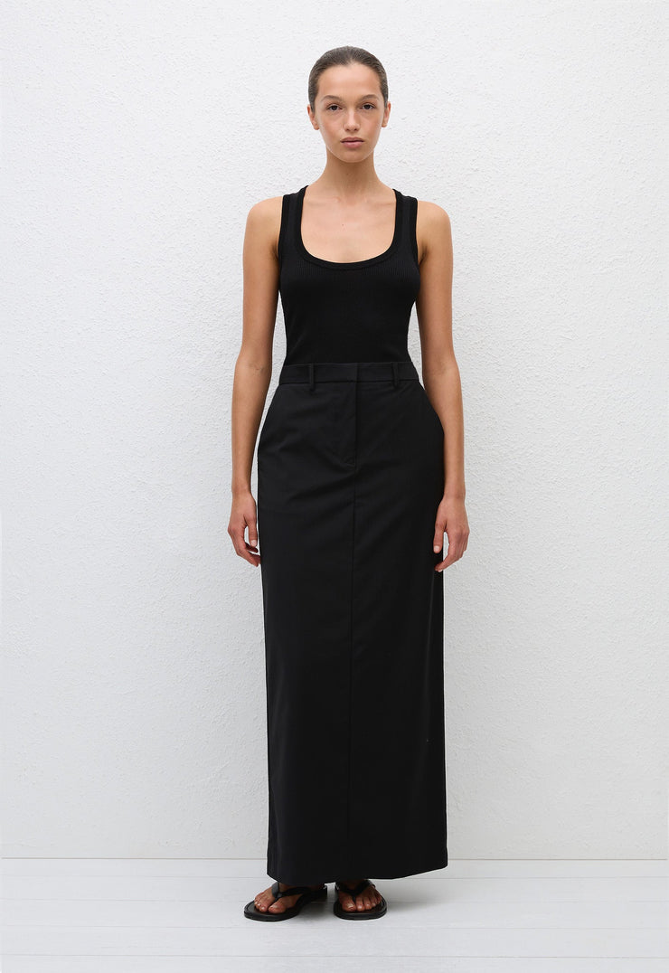 Relaxed Tailored Skirt - Black - Matteau