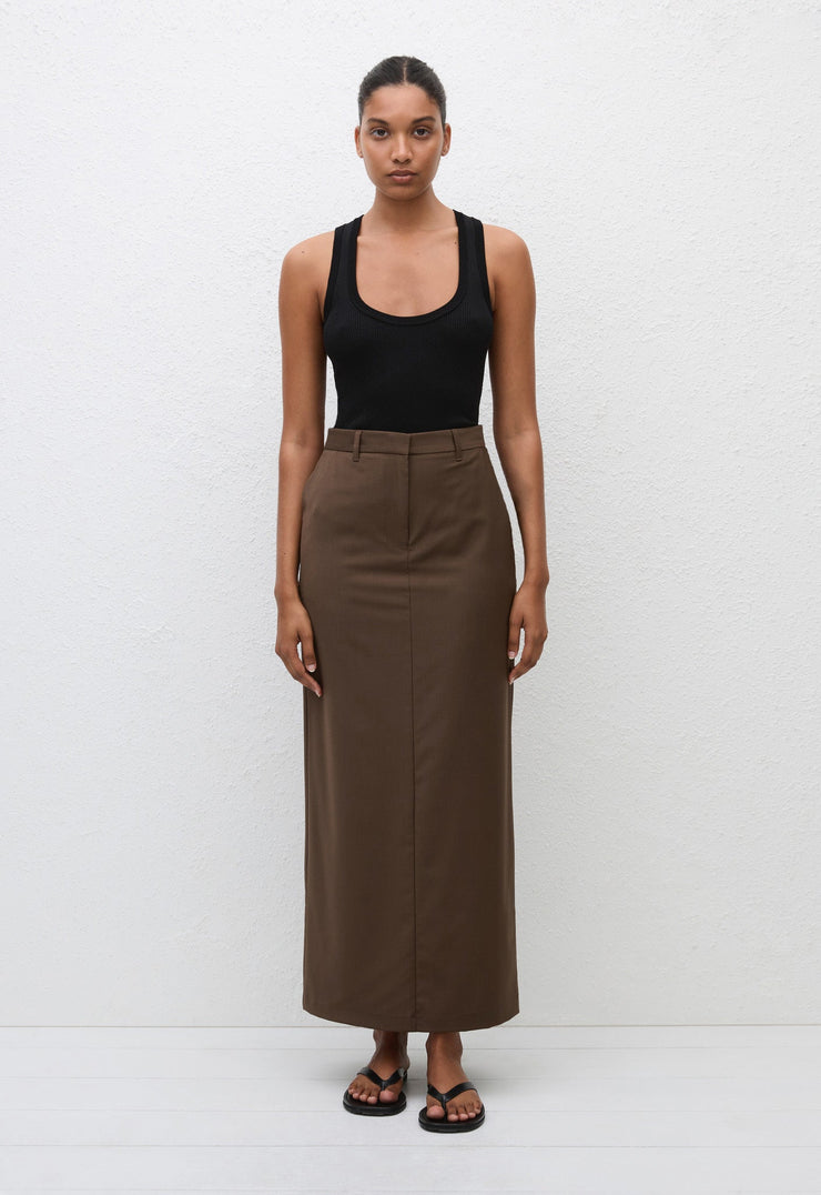 Relaxed Tailored Skirt - Coffee - Matteau
