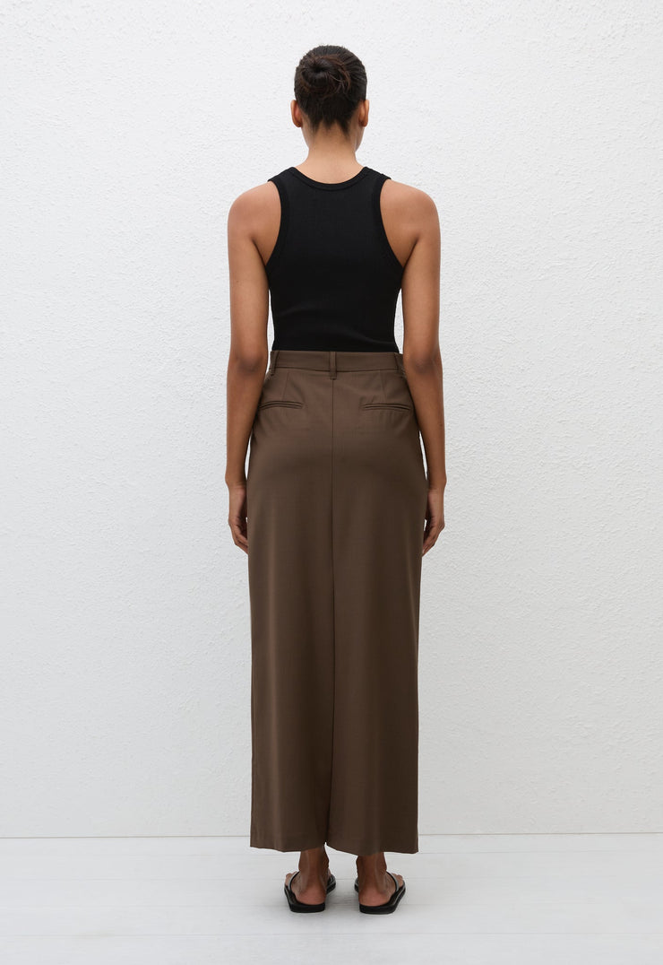 Relaxed Tailored Skirt - Coffee - Matteau