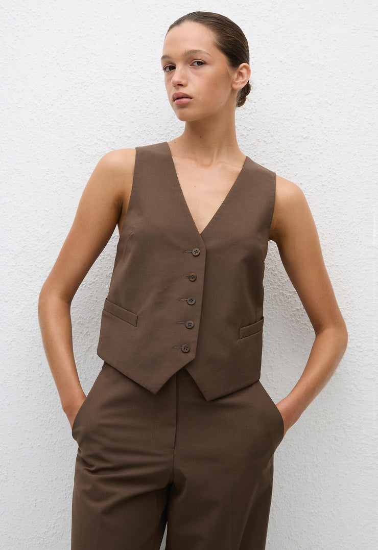 Tailored Waistcoat - Coffee - Matteau