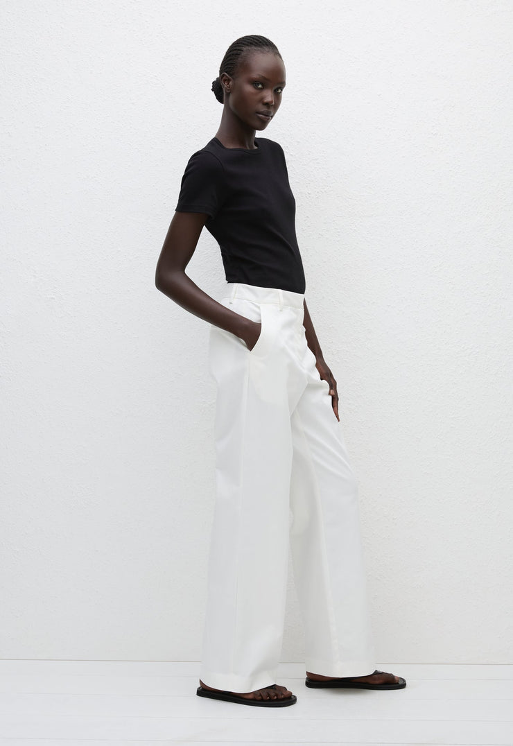 Straight Twill Trouser - Chalk - Matteau