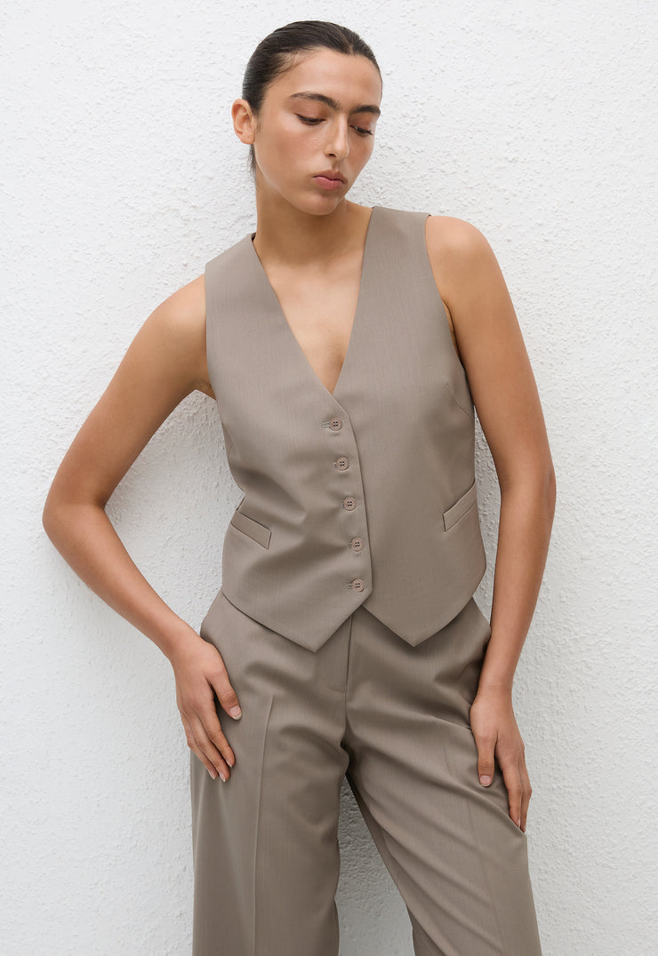 Tailored Waistcoat - Taupe - Matteau