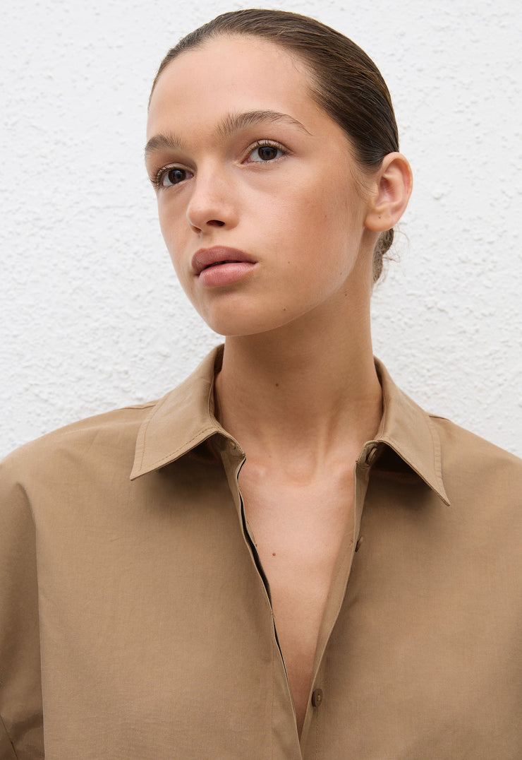 Relaxed Sleeveless Shirt - Stone - Matteau