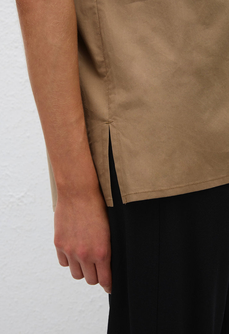 Relaxed Sleeveless Shirt - Stone - Matteau