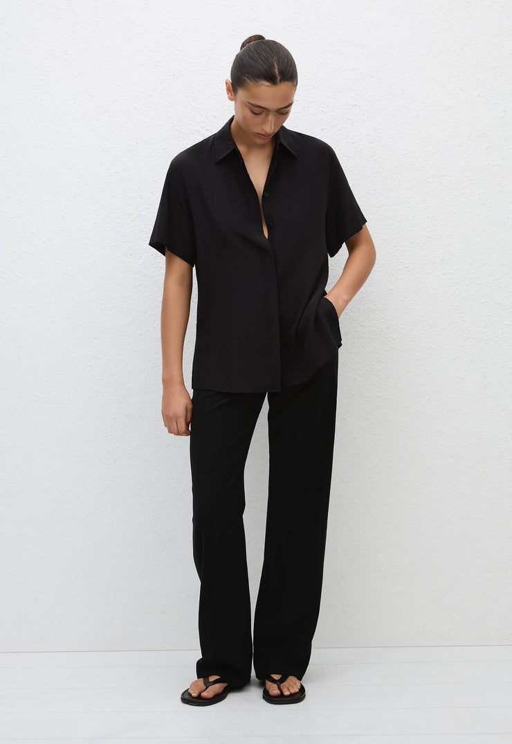 Short Sleeve Shirt - Black - Matteau
