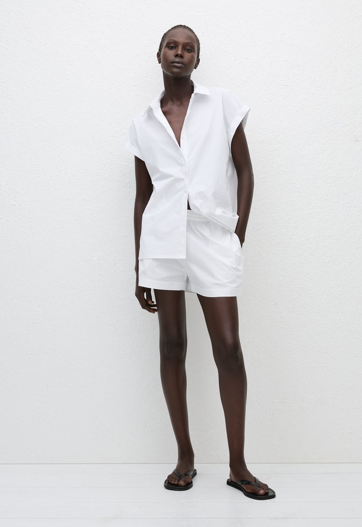 Relaxed Sleeveless Shirt - White - Matteau