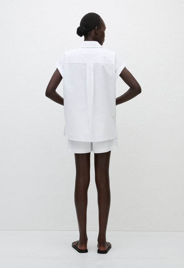 Relaxed Sleeveless Shirt - White - Matteau